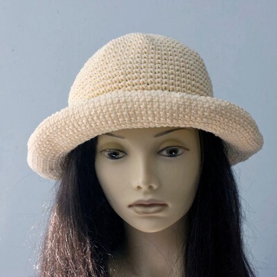 Hand Crocheted Cotton Sun Hat - image1